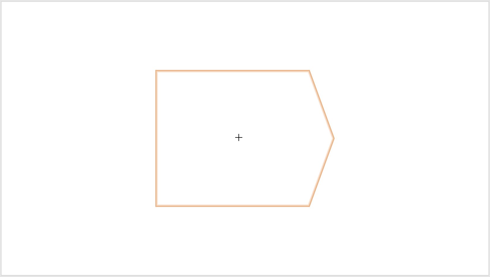 contours des espaces réservés affichés lors de l'insertion d'un pentagone.