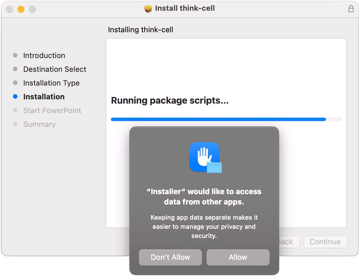 Data access permission prompt when installing TC with new Apple Security