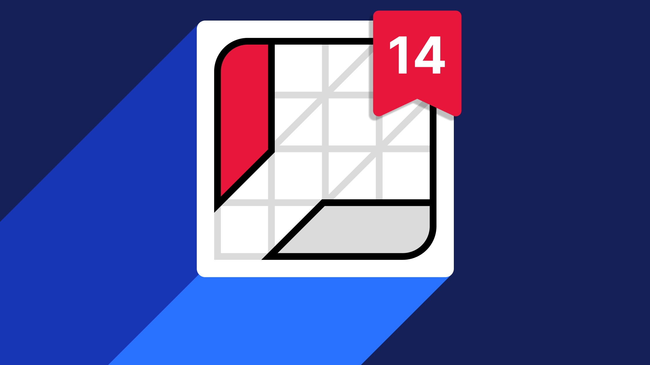 "Stylized chart icon with red accent bar and version 14 badge on blue gradient background"