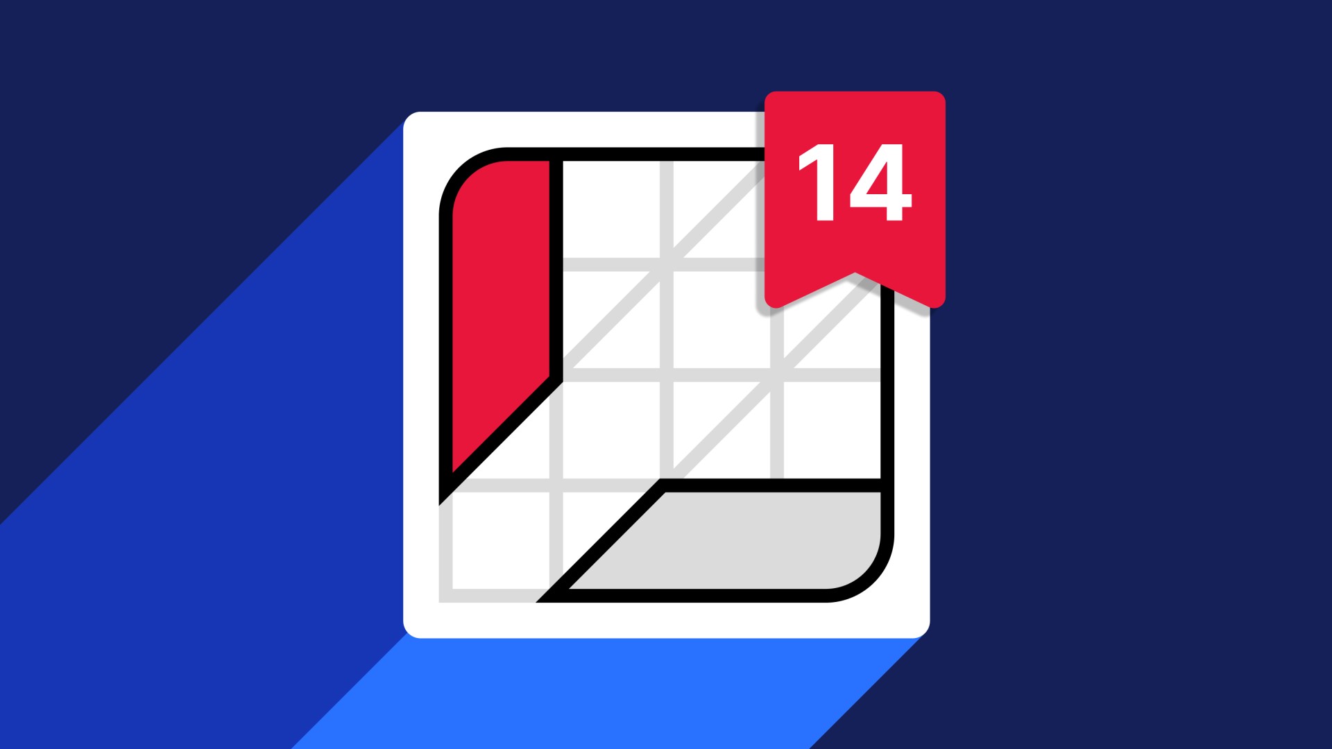 "Stylized chart icon with red accent bar and version 14 badge on blue gradient background"