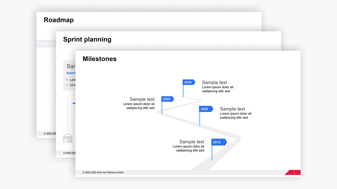 Blog banner showing three templates for PowerPoint roadmaps.