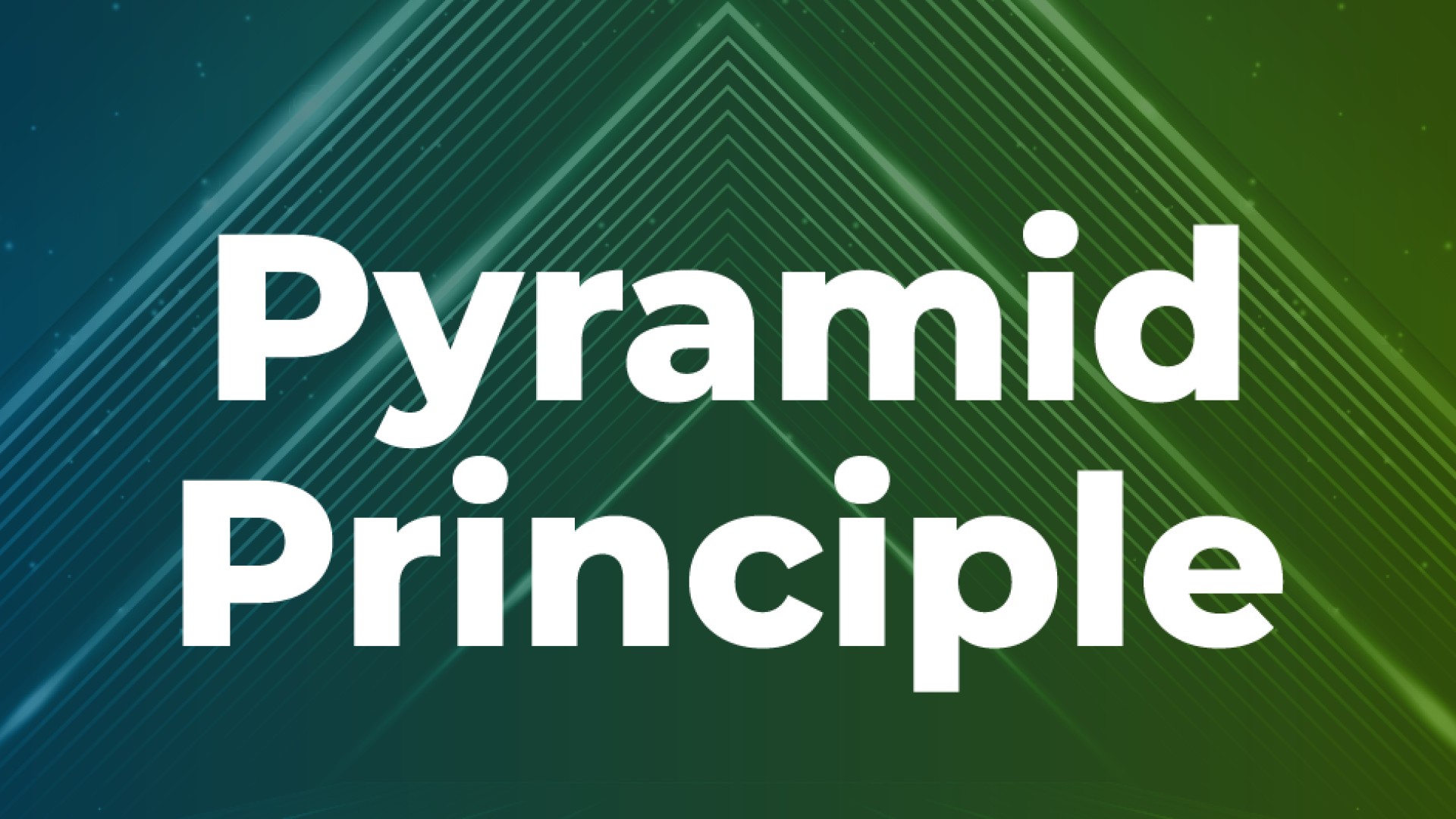 Blog banner with a geometric background alluding to a pyramid and the large text caption “Pyramid Principle.”