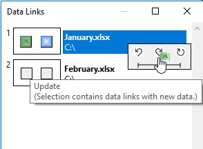 Data Links dialog