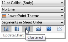 Barre d’outils contextuelle avec une ligne d’icônes de type de graphique