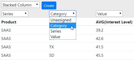 Assign Tableau data columns to think-cell datasheet parts.