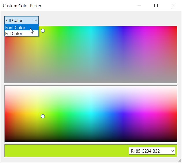 Sélectionneur de couleur think-cell.