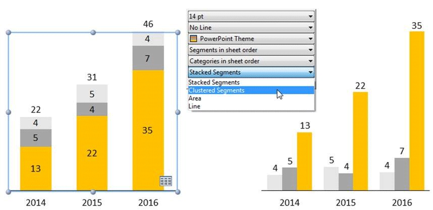 Change think-cell chart types