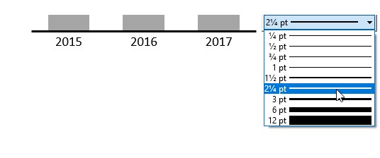 Options d’épaisseur de la ligne de référence