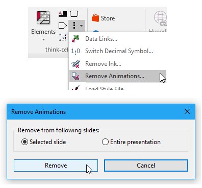 Remove PowerPoint animations from slides.