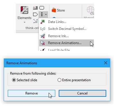Remove PowerPoint animations from slides