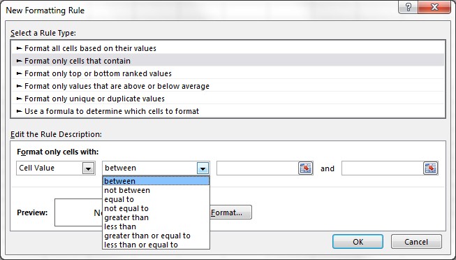 Excel: Conditional Formatting