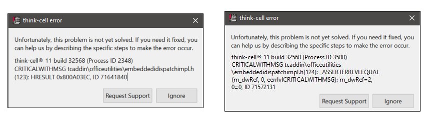 think-cell 错误消息