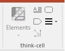 Menu Elementos do think-cell inativo