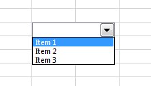 uma caixa de combinação no Excel.