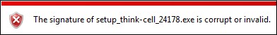 signature invalid error message
