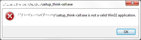 Not a valid Win32 application.