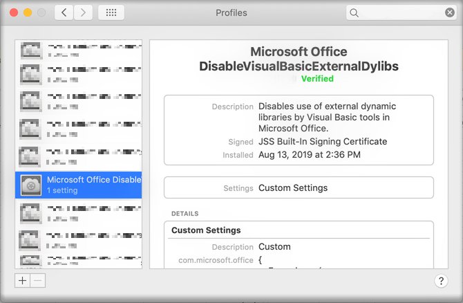 DisableVisualBasicExternalDylibs Profile.