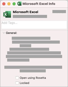 Ändern Sie den Rosetta- oder nativen Modus für Office-Apps.