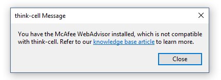 Messaggio di conflitto McAfee.