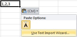 Assistente de importação de texto