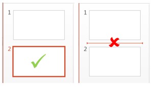 サムネイル ウィンドウでのスライド選択