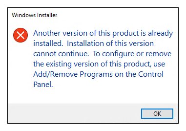 error when uninstalling existing think-cell version.