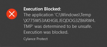 Cylance がブロック