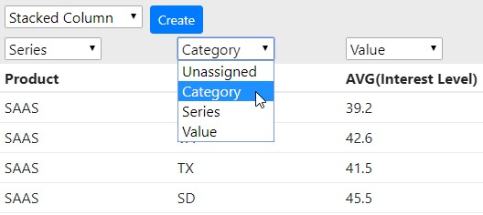 Assign Tableau data columns to think-cell datasheet parts