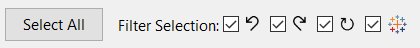 Filter Selection section of Data Links Dialog.