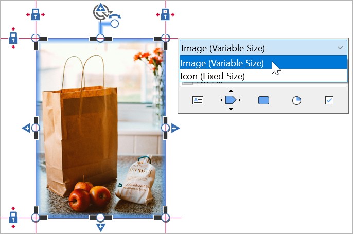 The image option in the mini toolbar