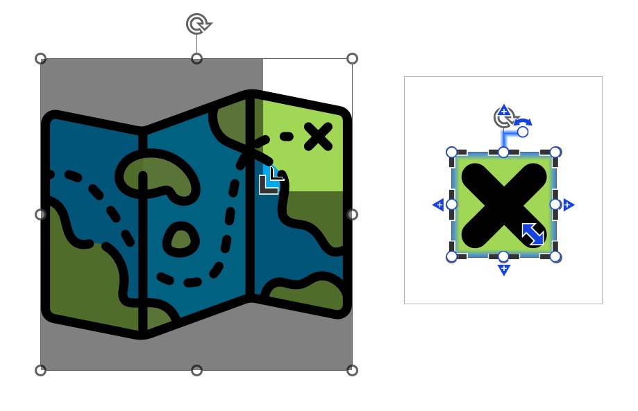 Cropping an icon in Specify Height or Specify Width mode lets you remove edges that you don't want