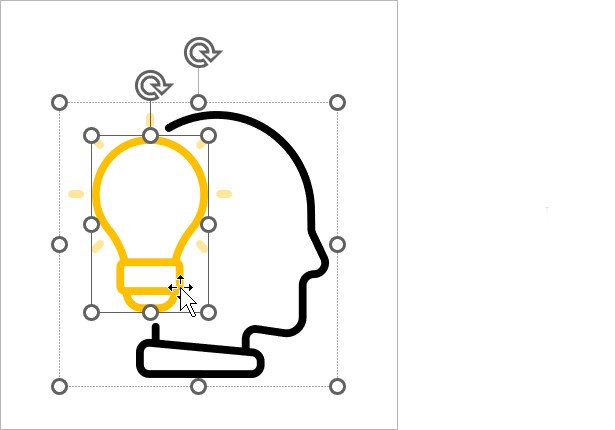 A think-cell icon has been converted to a selection of PowerPoint shapes. The shapes have been edited to change the appearance of the icon.