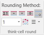 faixa do think-cell round no Excel 2010 e versões mais recentes.