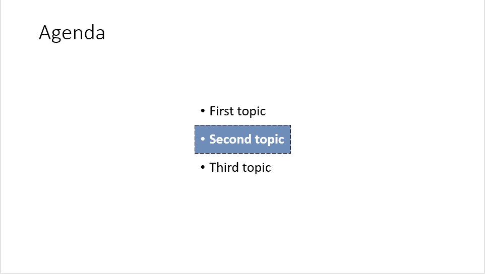 think-cell conceptual smart elements: styling chapter headings.