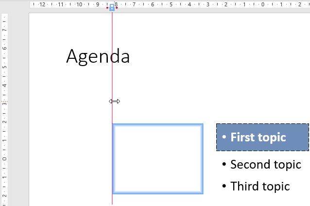 Placing the agenda element in think-cell.