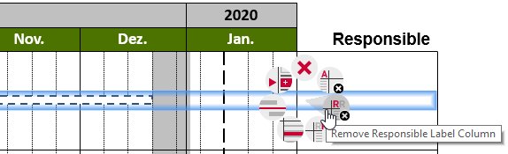 think-cell Gantt chart row menu.