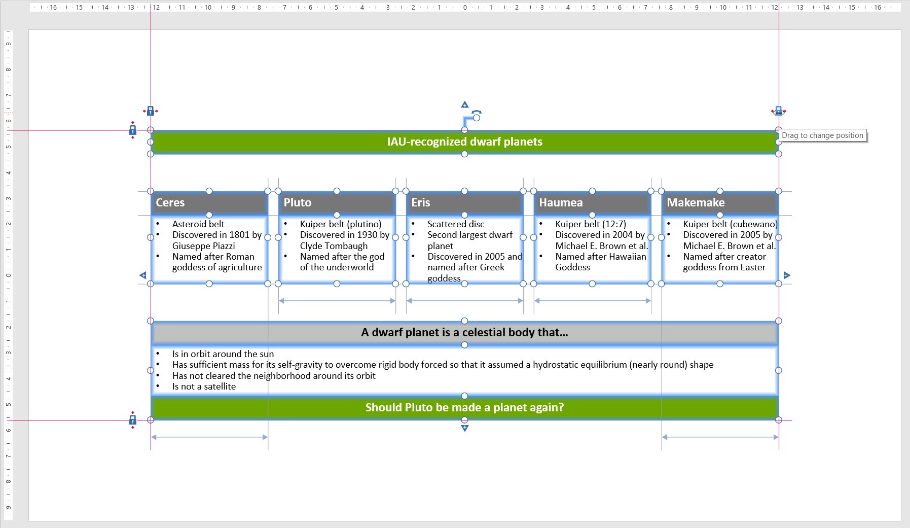 building a complex example slide, step 13.