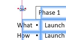 a lock icon is visible in the ruler area when locking elements in place.