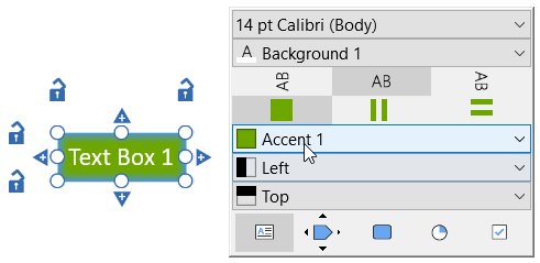 think-cell text box with a fill color on an empty slide.