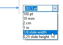 list of possible size units when setting a fixed size of a think-cell element