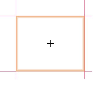 Vista previa de inserción para el cuadro de texto con Bloquear posiciones por defecto que muestra cuatro líneas rojas en los bordes.