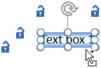 caixa de texto do think-cell em um slide vazio depois de inserir texto.
