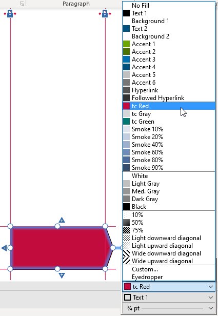 List of colors and patterns available for customization.