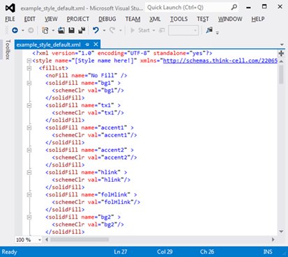 Il file di stile predefinito caricato in Visual Studio Express per Web.