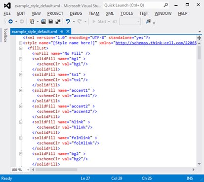 The default style file loaded in Visual Studio Express for Web.