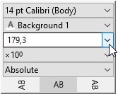 think-cell number format control.