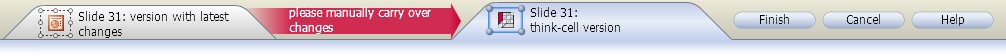Toolbar to manually carry over changes to think-cell.
