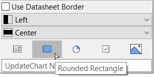 Floating toolbar of a table cell, mouse hovering over Rounded Rectangle.