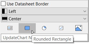 Floating toolbar of a table cell, mouse hovering over Rounded Rectangle