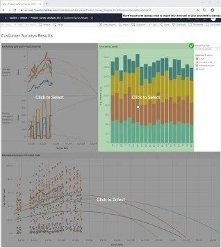 マウスを合わせると選択しているグラフが緑でハイライトされる様子.